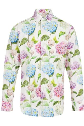 Lilac Floral Long Sleeved Print Regular Fit Shirt