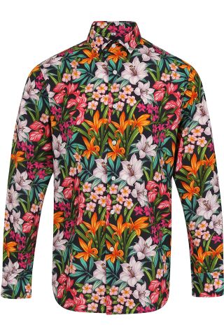 Multicolour Floral Print Regular Fit Cotton Shirt