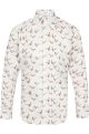 White Pheasant Printed Regular Fit Cotton Shirt
