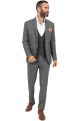 Jenson Samuel York Grey Check Three Piece Suit with Contrast Waistcoat