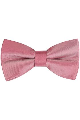 Plain dusky pink satin classic mens bow tie 