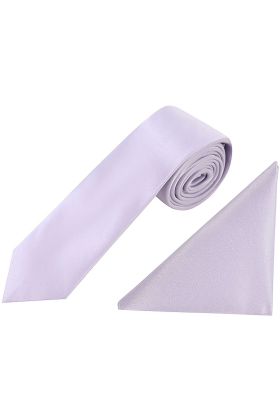 Plain lilac classic mens tie & pocket square set  
